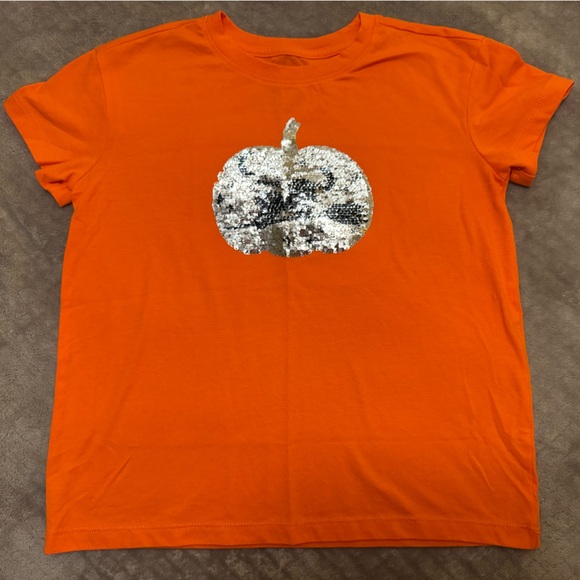 PUMPKIN 🎃 Sequins Shirt / Cat & Jack / Large (10/12) - Picture 6 of 10